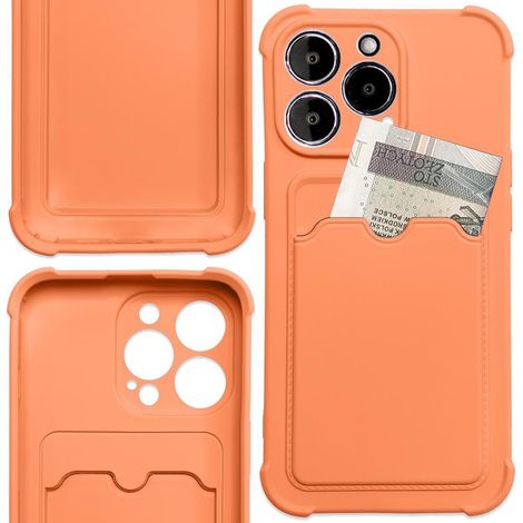 Custodia protettiva Card Armor per Xiaomi Redmi Note 10 / Redmi Note 10S, portafoglio in silicone con airbag, colore arancione. (1/5)