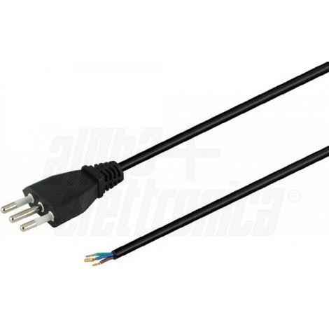 Alpha elettronica cavo con spina 10a con cavo spellato 1,5mt 3x075mm 23-006a (1/2)