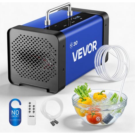 Générateur d'Ozone 30000 mg/h, Purificateur d'Air pour Anti-Odeurs Voiture, Fumée et Maison, Machine à Ozone avec Écran Tactile LCD, Démarrage Différé 15 s, Mode Eau à Double Tuyau, Max. 250 m² (1/5)
