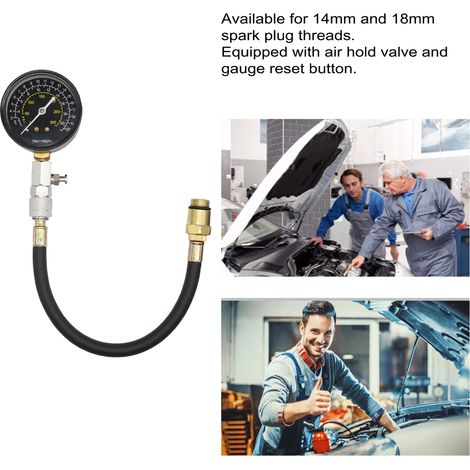 Kit de testeur de compression de cylindre de moteur 0-300PSI, outil de Test de contrôle de manomètre, réparation automobile (1/5)