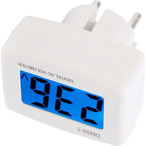 Voltmètre-ampèremètre numérique pour applications domestiques (DM55-1, prise UE, 80-300 V CA) (1/5)