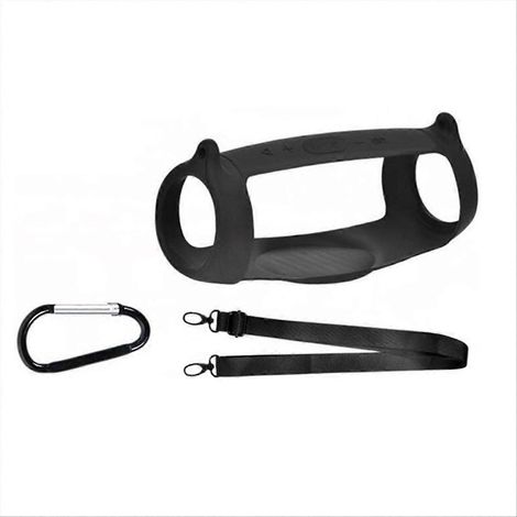 Schutzhülle für den Charge 5 Bluetooth-Lautsprecher, ideal für Reisen, mit Schultergurt und Karabiner (schwarz). (1/5)