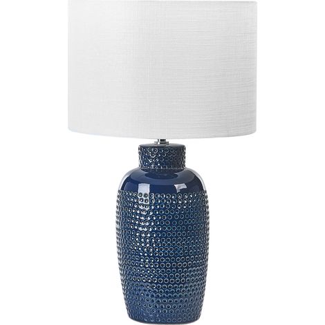 Tischlampe PERLIS Keramik Marineblau