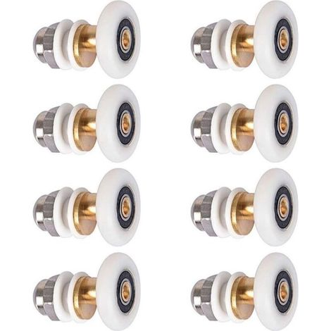 Roulettes Douche 25mm, Roulette Porte Coulissante Douche Roulement pour Porte de Douche 8 Pièces (1/5)