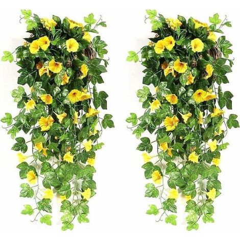 Fleurs artificielles suspendues pour l'extérieur, gloire du matin, fleurs artificielles tombantes d'intérieur, plantes artificielles pour décorations de mariage, jardin, mur, balcon GU.B/Good (1/4)