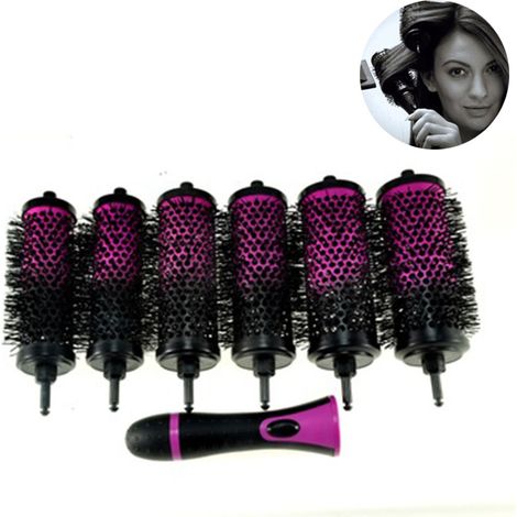 Rouleau Coiffant - Manche Ergonomique - 6 Têtes - Pour Cheveux Lisses ou Bouclés - ABS - 1 Pièce (1/5)