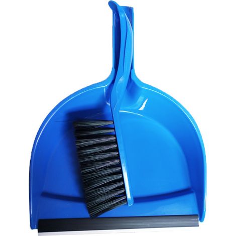 Ensemble pelle et balayette 2 pièces Plastique Bleu Nettoyage ménager Bord en caoutchouc pour une prise en main facile et ergonomique Utilisation à la maison et (1/2)
