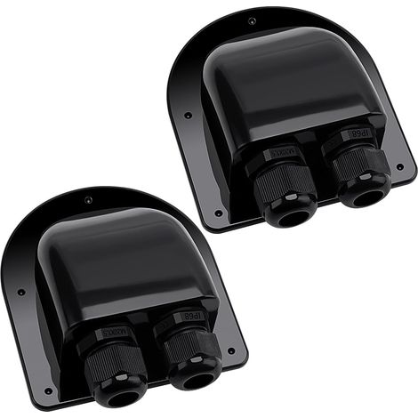 2 Pièces Presse Étoupe Solaire d'entrée de Câble Étanche pour Câble 6-12 mm, Solaire Double Entrée de Câble Gland pour Panneaux Solaires de Camping-Car, Caravane, Bateau (Noir) (1/5)