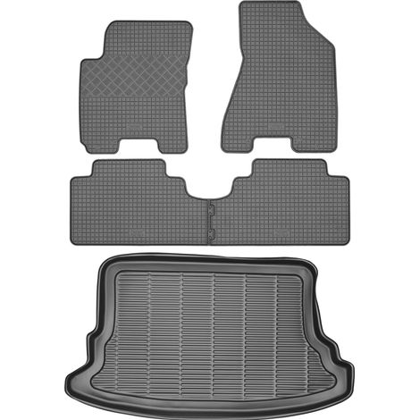 Ensemble de tapis de sol en caoutchouc pour Kia Sportage II SUV (2004-2010) + tapis de coffre (1/5)