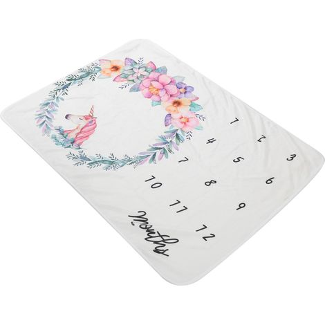 Couverture photo pour bébé en flanelle douce et mignonne, idéale pour immortaliser les étapes mensuelles de la photographie infantile. (1/5)