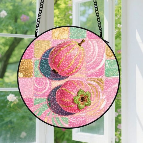 Suspension en vitrail, attrape-soleil unique coloré, décoration jardin intérieur, cadeau Anniversaire pour femme, homme, sœur, frère 15 cm (1/5)
