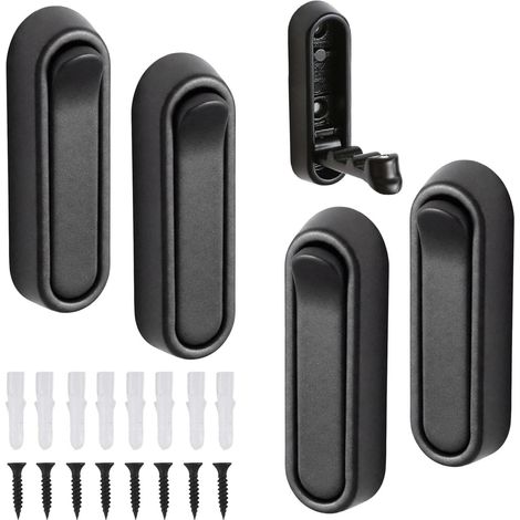 Lot de 4 crochets pliables en alliage de zinc, supportant une charge de 5 kg. Fixation murale (vis incluses). Idéal pour ranger vêtements, serviettes et sacs dans la salle de bain ou le salon. (1/5)