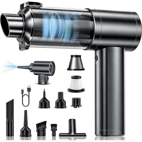 Mini aspirateur sans fil – 27000Pa moteur brushless – 4 en 1 portable – pour voiture maison bureau – Noir (1/5)