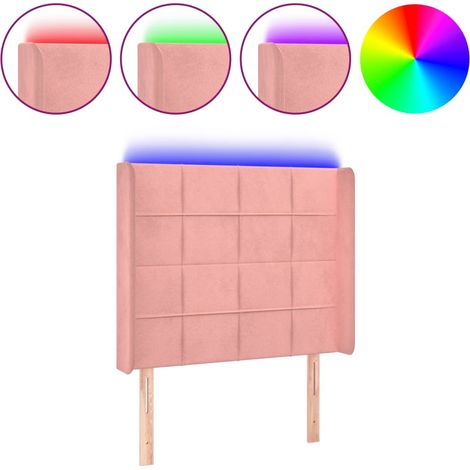 Maison Exclusive - Cabecero con LED de terciopelo rosa 83x16x118/ (1/5)