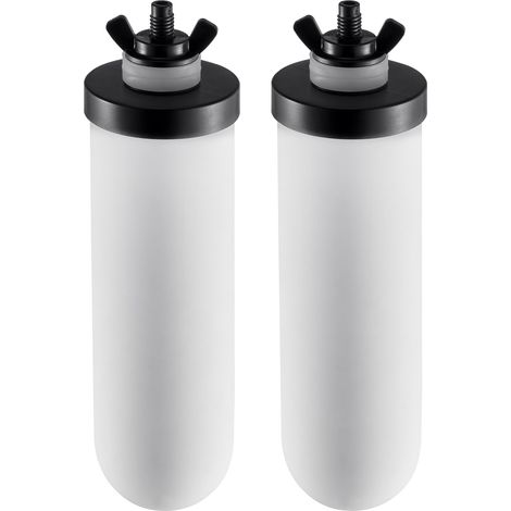 Mophorn Reemplazo de filtro de agua, elementos de purificación de cerámica, fácil de reemplazar, compatible con la mayoría de las marcas, sistema de gravedad, paquete de 2, blanco (1/5)