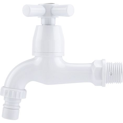 Robinet de lavabo en plastique ABS pour lave-linge avec bec unique et poignée G1/2 4. (1/5)