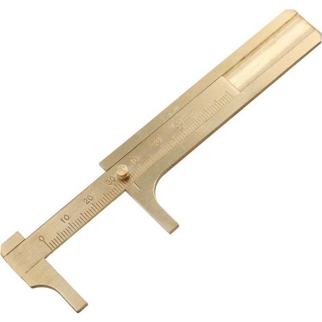 Brass Caliper, Stainless Steel Caliper, Sliding Caliper, Vernier Pocket Caliper, Ruler, Measuring Tool, Mini Brass Pocket Ruler (Length 80mm) (1/5)
