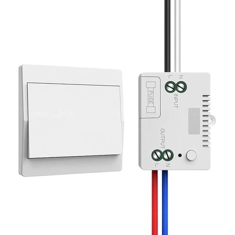 EU Interrupteur Sans Fil 230V, Ensemble D'interrupteurs Autoalimente Va Et Vient Sans Fil – Pas De Piles Nécessaires, Interrupteur Mural Étanche, Contrôlez Votre Lampe À Jusqu'à 200 M À Distance (1V1) (1/5)
