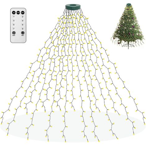Guirlande Lumineuse Sapin Noël Avec Anneau et Étoile - 400 LED 2Mx16 Brins - Lumières Intérieur et Extérieur Étanche Pour Fête Festival Soirée [Classe énergétique F]
