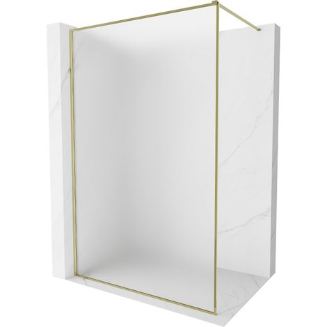 Paroi de douche walk-in avec cadre 60 x 202 cm, givre 10 mm, or - 800-060-104-50-30-X (1/5)