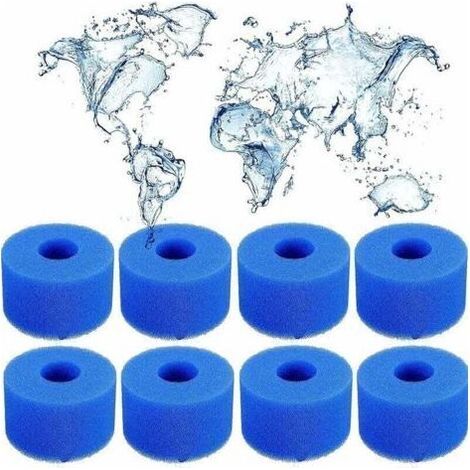 Ahlsen Lot de 8 filtres en mousse de type S1, spa pour Intex S1, réutilisables, pour piscine de type S1, pour piscine, aquarium, spa. (1/5)