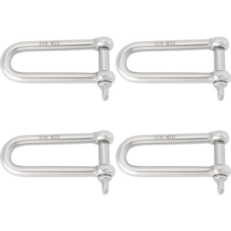 4 Pièces Manilles en D de 10 Mm en Acier Inoxydable 316 de Forme Longue avec Boulon à œil pour Sports Nautiques Aménagement Paysager de Jardin Activités de Plein Air (1/5)