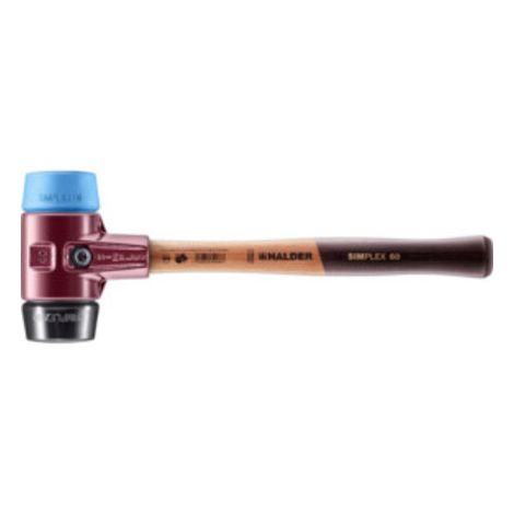 Halder Schonhammer SIMPLEX L.405mm Kopf-D.60mm weich/mittelh.HO TPE-soft blau/Gu.schw.