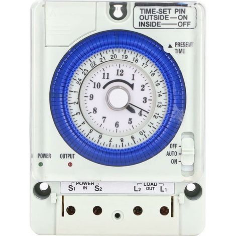 Temporizzatore programmabile, temporizzatore meccanico, relè temporizzatore programmabile standard 24 ore per montaggio su guida DIN, TB35N (1/3)