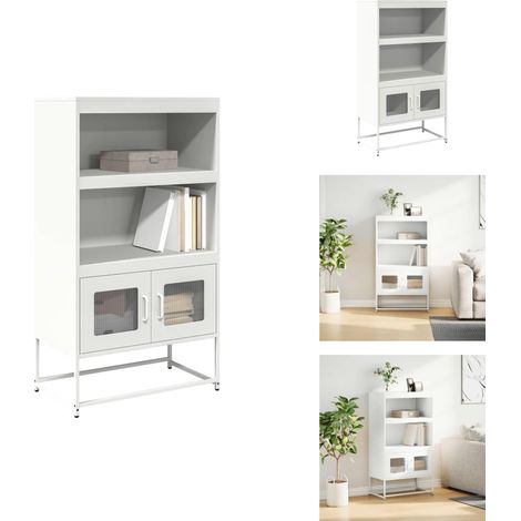 Buffet haut blanc 68x39x123 cm acier - Buffet - Buffets - Armoire - Armoire Latérale (1/5)