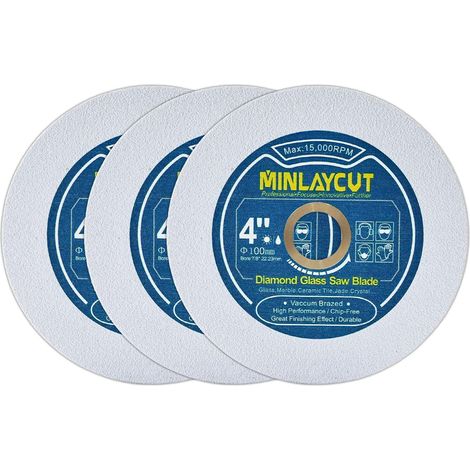 Diamant-Trennscheibe 100mm 3 Stück für Glas, Fliesen, Marmor (1/5)