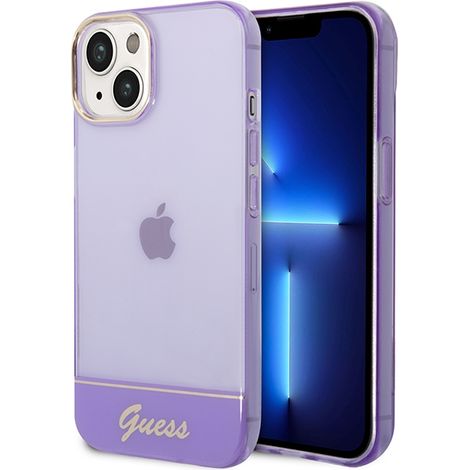 iPhone 14 Plus Guess Hartschalenetui, durchscheinend lila (1/5)