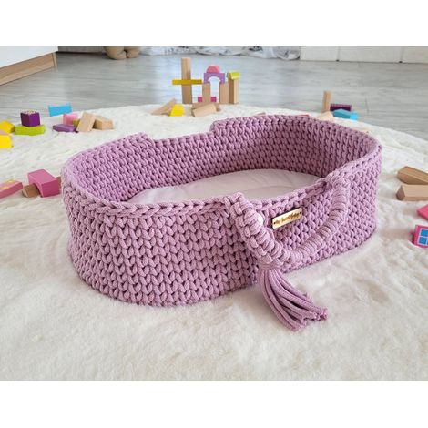 Cesta porta-bambole in cotone stile boho - lavanda (1/5)