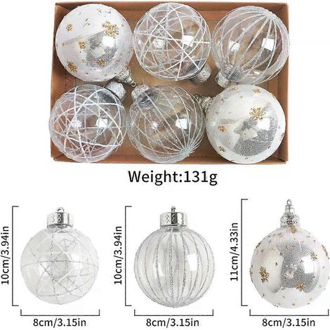 10 cm große Weihnachtskugeln zum Aufhängen für den Weihnachtsbaum, Kugelanhänger, Heimdekoration für Neujahr 2025, Weihnachtsfeier, DIY-Partyartikel (1/5)
