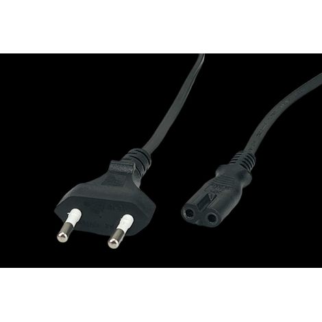 POSAC-C7EU30BK: POS-AC-Kabel C7-QT8[2,5A]-CEE7/16-YJ01[2,5A] H03VVH2-F2G0,75 L=3000 schwarz