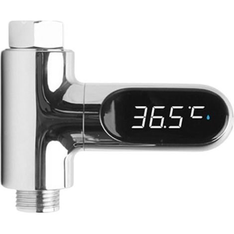 Compteur d'eau pour robinet de douche – Affichage LED température – Technologie Flow Powered – Écran rotatif 360° – Réponse rapide (1/5)