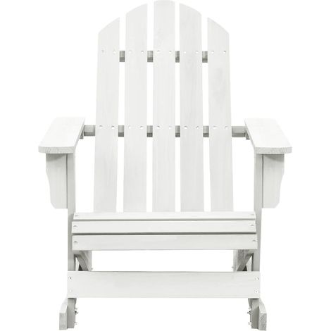 vidaXL Mecedora de jardín de madera blanca (1/2)