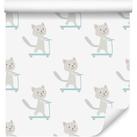 Papier peint Chatons sur scooters pour salon et chambre 50x1000 cm (1/5)