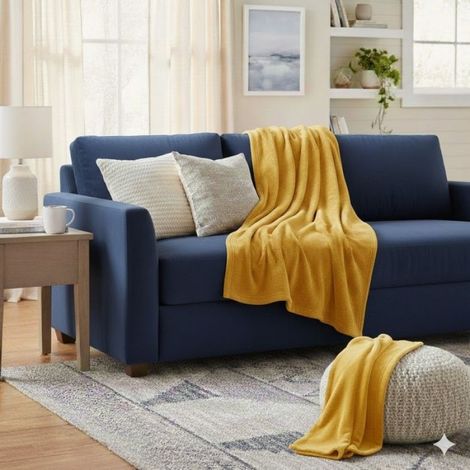 Plaid 180 x 230 cm Flanelle douceur Jaune (1/3)