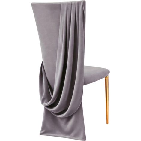 Funda elegante de poliéster para silla de boda - Gris plateado