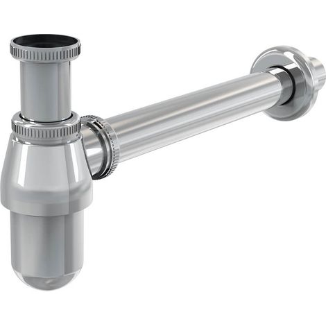 Sifón de botella 1-1/4” x 32 mm fabricado en latón cromado con tubo de 30 cm (1/2)