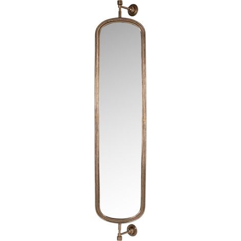 Miroir mural arrondi finition laiton antique - laiton antique (1/5)