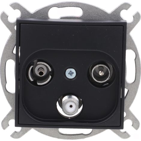 Mini-RTV-SAT-Antennenanschlussbuchse 1,5 dB, matt schwarz 12 MGS