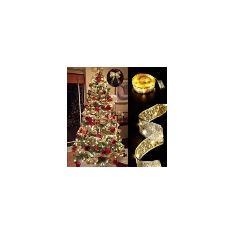 Luci decorative per albero di Natale Runmeihe, 5 m, per decorazioni natalizie, Capodanno, feste, padiglioni per matrimoni, esterni (oro) - Crezuo