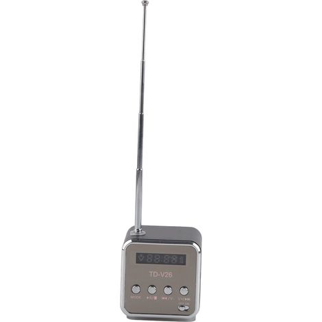 Mini altoparlante portatile con radio FM per PC, design moderno, compatibile con schede TF e chiavette USB, colore nero. (1/5)