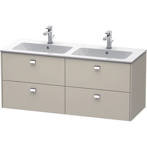 Support de lavabo BRIOSO 553x1290x479mm avec poignée chromée taupe (1/2)