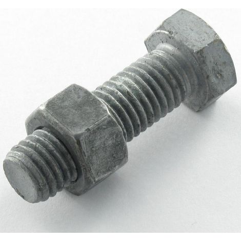 Boulon (vendu avec Ecrou) Tête hexagonale TH M20X50 Classe 8.8 SB Forte tenue à la corrosion Acier galvanisé à-25 pièces