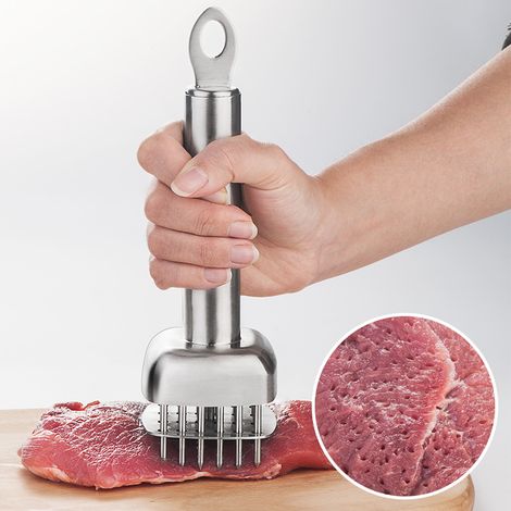 Filiyano – outil à viande – Aiguille en acier inoxydable pour viande tendre, aiguille à steak, aiguille pour viande fine, marteau, outil à viande (1/5)