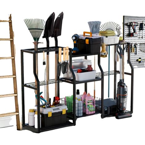 Organisateur d'outils, Construction en métal, Design gain de place, Noir (1/2)