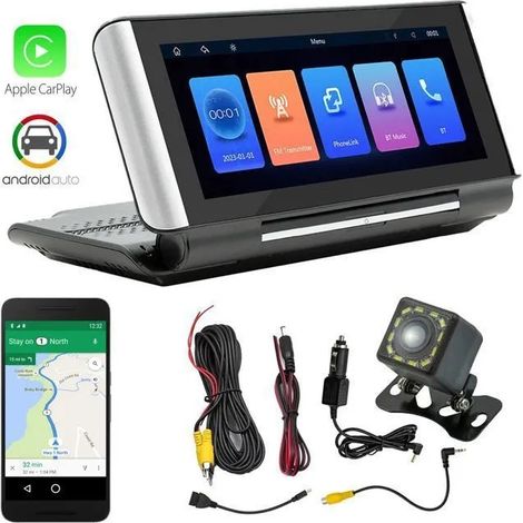 Convient pour Autoradio tactile pliable 6,86 pouces HD Bluetooth universel Carplay Android Auto Mirror Link FM caméra de recul (1/5)