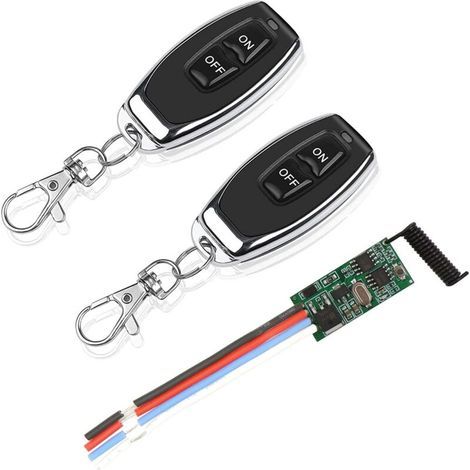 Module de télécommande sans fil DC 3.6V 5V 12V 24V 30V 2A 1 canal 433Mhz Module récepteur de radiocommande avec 2 émetteurs, contrôleur de petite taille (1/5)